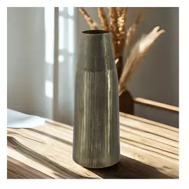 Gold Brass Finish Aluminium Vase - 19.29 Inch