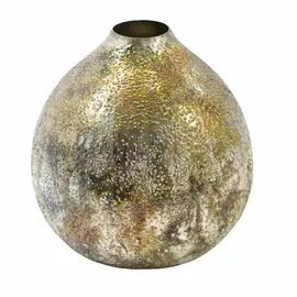 Paramount Trading Corp Sassi Metallic Textured Iron Vase - Gold Antique, 11-inch