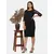 Power Sutra Pailletten Stretch Abend Party Kleid - Schwarz