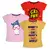 Cotton printed T shirts for girls (Pack of 3)