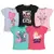 Mädchen-T-Shirt aus weichem Baumwollstoff und gerippten Bündchen, 5er-Pack