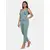 Power Sutra Ruffle Sleeve Stretch Jumpsuit for Women - Sage Green