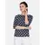 Power Sutra Print American Crepe Top - Navy Blue