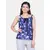Power Sutra Floral Print Satin Top - Royal Blue