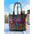 Fyaril Cotton Tote Bag - Double Compartment, Multicolor Print, 13x11.5 inch