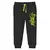 Minicult Cotton Track Pants with Graphic Prints and Pockets (Pack 1)(Black)
