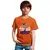 Minicult Cotton Half Sleeve Kids Tshirt with Chest Print and Bright Colors (Orange)