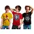 Minicult Cotton Boys Half Sleeve Kids Tshirt with Chest Print and Bright Colors(Multicolor)(Pack of 3)(Red)
