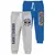 Minicult Trainingshose aus Baumwolle mit Grafikdrucken und Taschen (Grau und Blau) (2er-Pack)