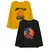 Minicult Cotton Printed Full Sleeve T Shirts for Boys (Pack of 2) (Yellow and Black)