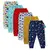 Minicult Baby Boy's and Baby Girl's Cotton Regular Fit Pyjama Pants with Rib - Pack of 6 ( Multicolour)