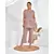 Ensemble de vêtements d'intérieur en coton rayé The Saffron Saga rose gris