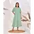 The Saffron Saga Striped Halfsleeves Pure Cotton Nighty Dress Green - S