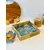 Blue color handmade wooden tray