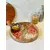 Flower print handmade round shape wooden tray