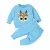 Conjunto de sudadera y pantalón coordinados para niños de algodón Minicult con estampado de personajes (ELK BLUE) (paquete de 1)