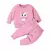 Minikult bomull Barn Koordinerad sweatshirt och byxa set med karaktärstryck (ENHÖRNING ROSA)(Pack of 1)