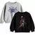 Minicult Cotton Printed Sweatshirts (Black, Pack of 2)