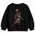 Minicult Black Cotton Printed Sweatshirt - Kids' Winter Wear