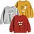 Minicult Kids' Multicolor Cotton Blend Sweatshirt - Emotions Pack of 3
