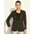 Black Loose-fit elegant satin blazer with notched lapel