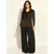 Black Loose-fit elegant satin blazer set with bustier 