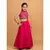 Conjunto de falda y top de lehenga de algodón fucsia y rosa liso Cord of Love (3-4 años)