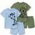 Minicult matchande bomullst-shirt och shorts med söta djurtryck (giraffkombination 2) (2-pack) (3-6 st)