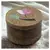 Brown Marble Decorative Sindur Box - Round Storage Container