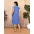 Sija Blue Handloom Cotton Sleeveless Straight Cut Kurta