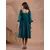 Ocean Fern Teal Green Kala Cotton Kantha Tiered Dress