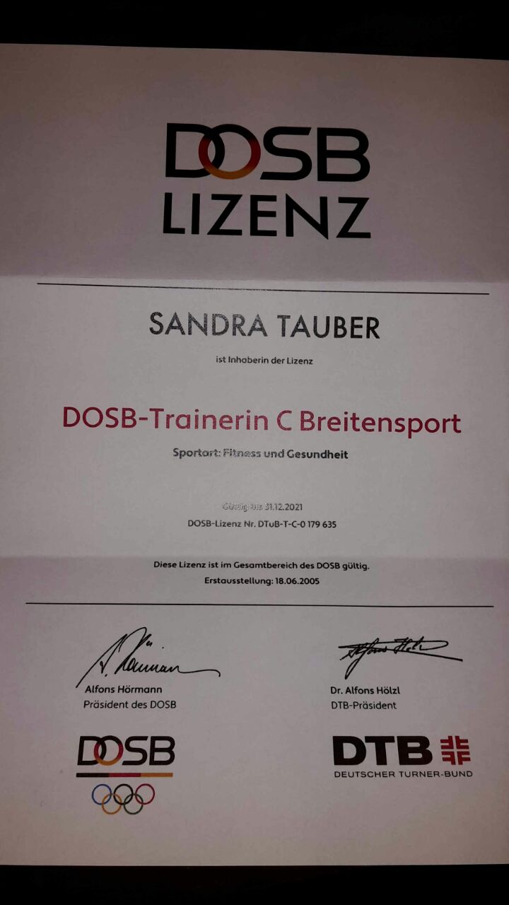 Neue DOSB-Lizenz - Breitensport für Sandra Tauber | Wölfersheim