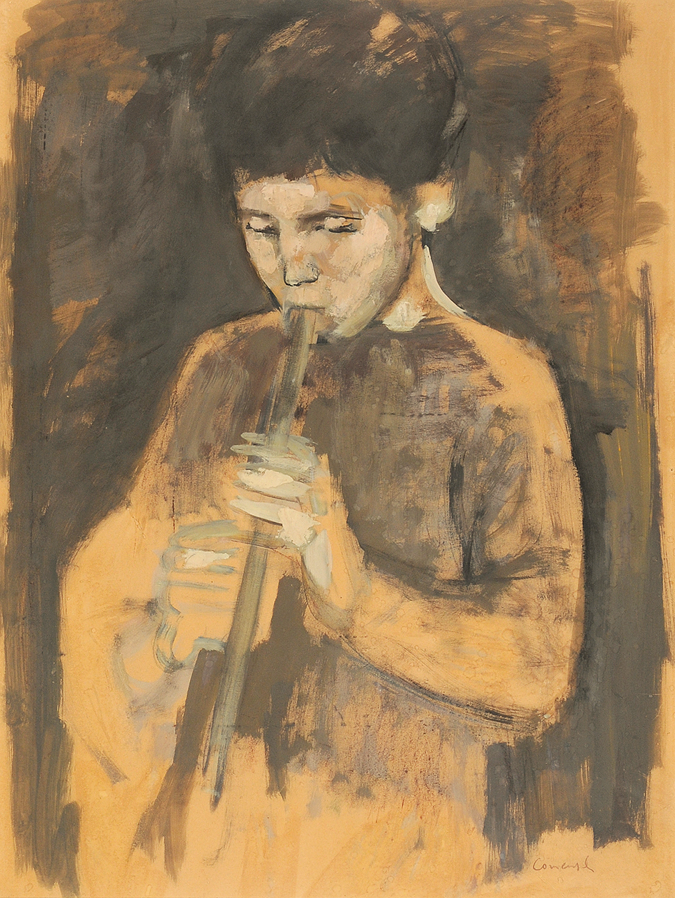 Mario Comensoli, Boy playing on the flute