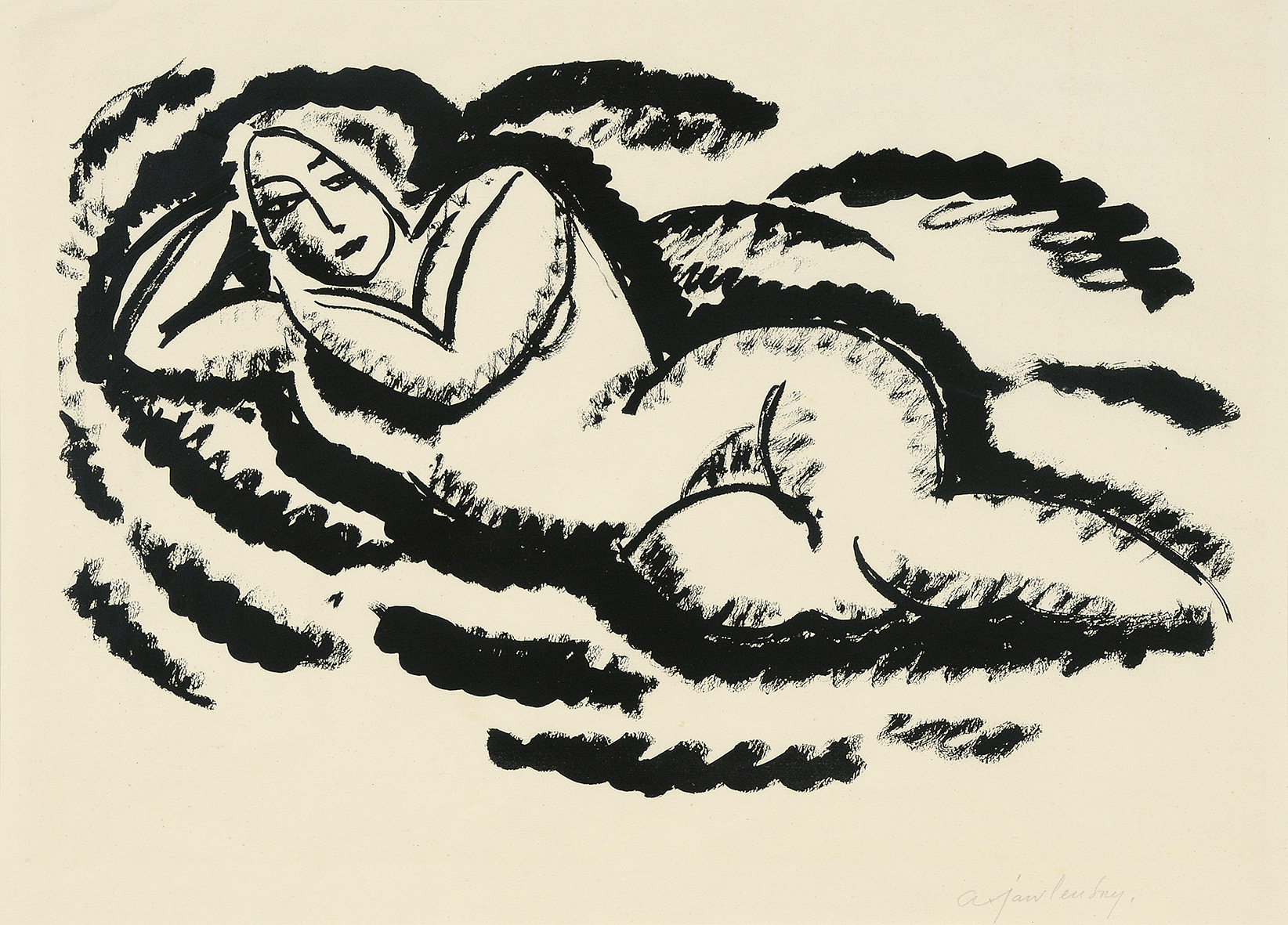 Jawlensky Alexej von, Reclining female nude III