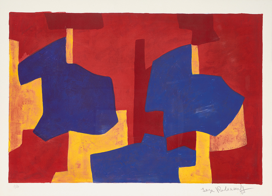 Poliakoff Serge, Composition jaune, bleue et rouge