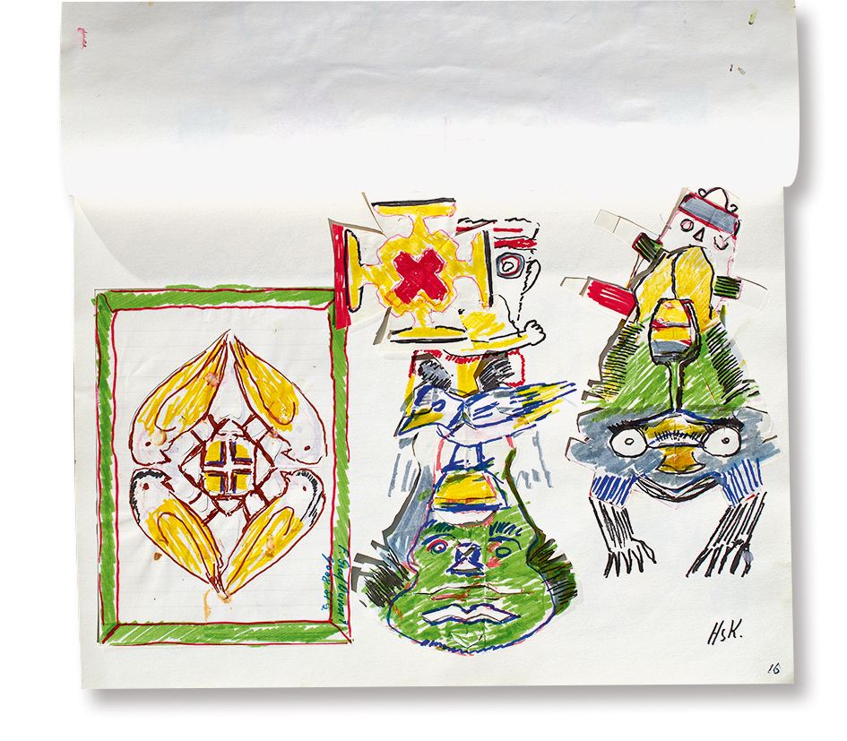 Krüsi Hans, Booklet with 20 drawings and collages
