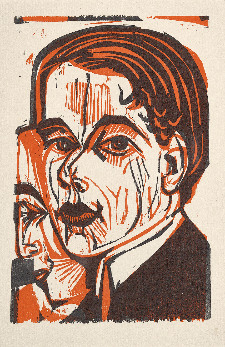 Kirchner Ernst Ludwig, Männerkopf (Selbstbildnis), Head of a Man (Selfportrait)