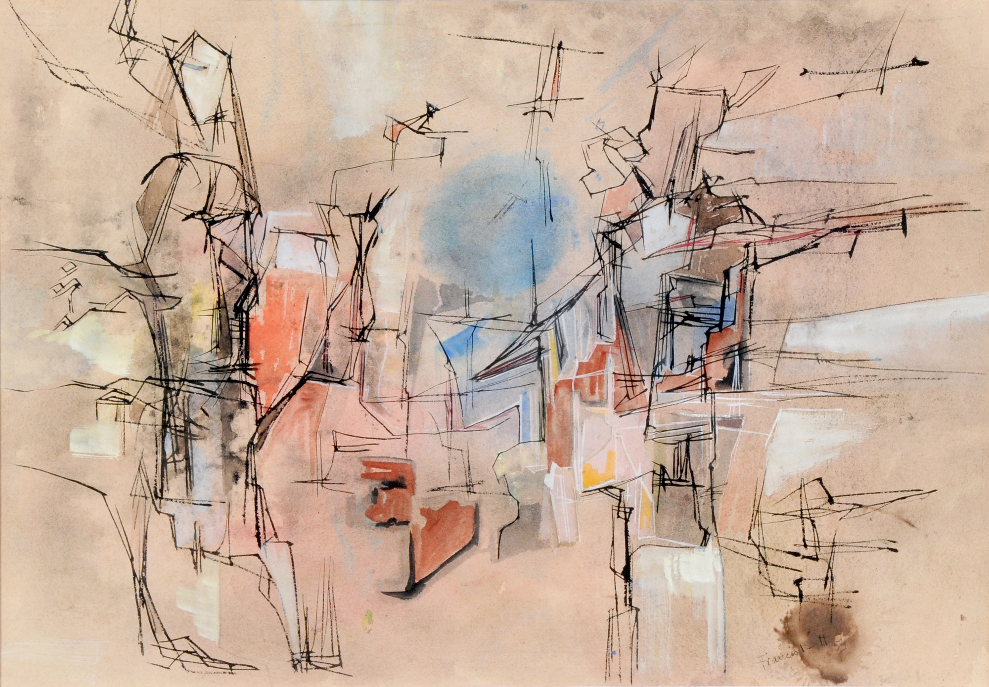 Francis Bott, Composition (Composition Redbrown/Blue)