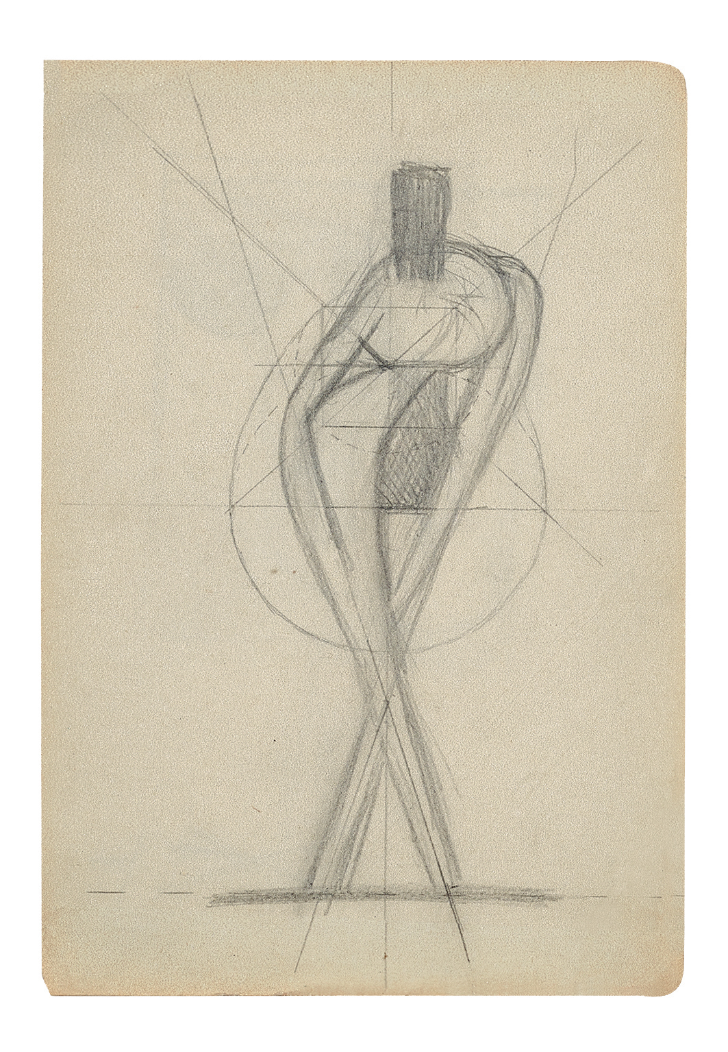 Georges Vantongerloo, 2 studies for "Composition émanante de l'ovoïde"