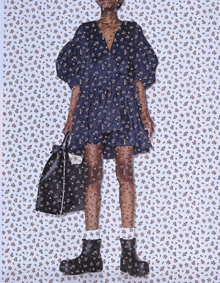 Mille Fleurs (Woman with Bag)