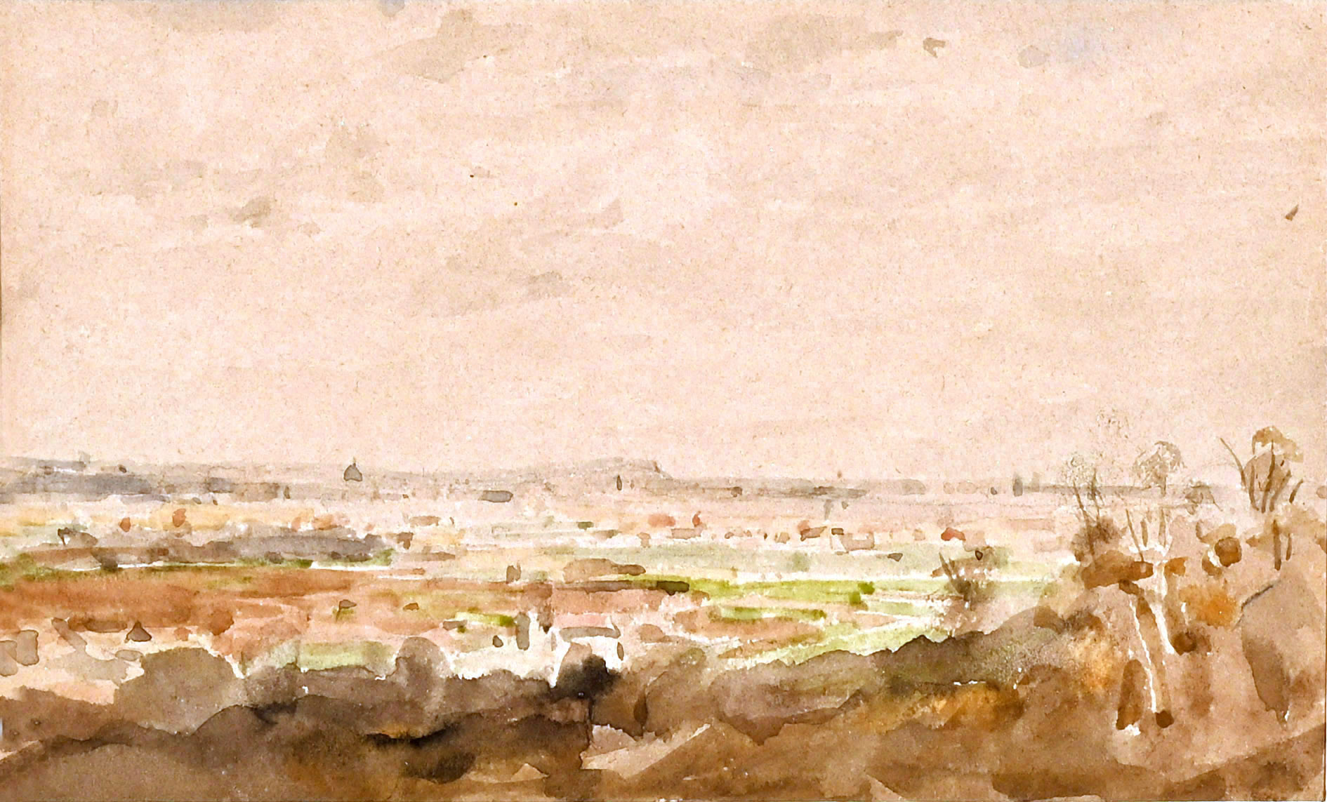 Albert Anker, Fünf Pariser Ansichten: Bridges on the Seine (2); Road sections (2); City view