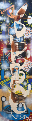 Untitled (abstrakte Komposition mit Zeichen)