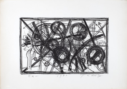 2 Blätter: Maschinenräder, 1972; Das Märchen Relief, 1978