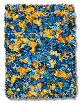 Europäische Blumen (Gold-Blau)