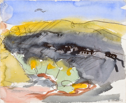2 works: Landscape, 1951;  Zurich main station