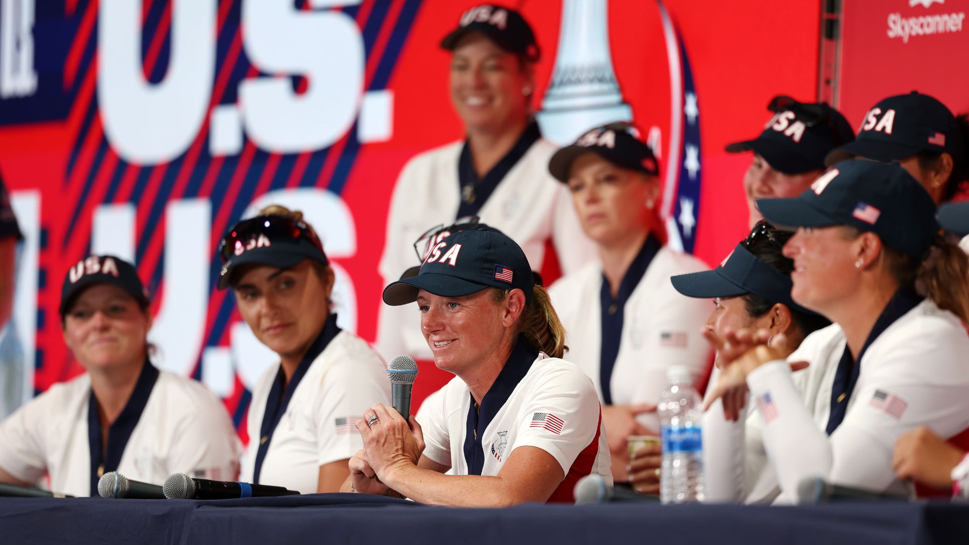 Team USA at the Press Conference after winning the Solheim Cup 2024. (Photo: Getty)