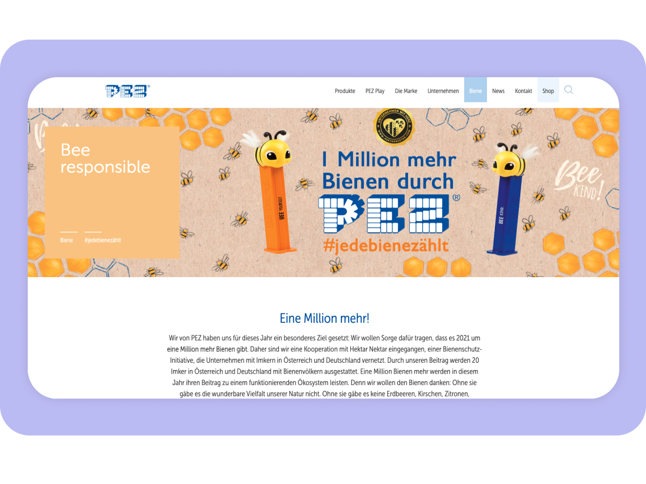 Landingpage für Aufmerksamkeit und Information