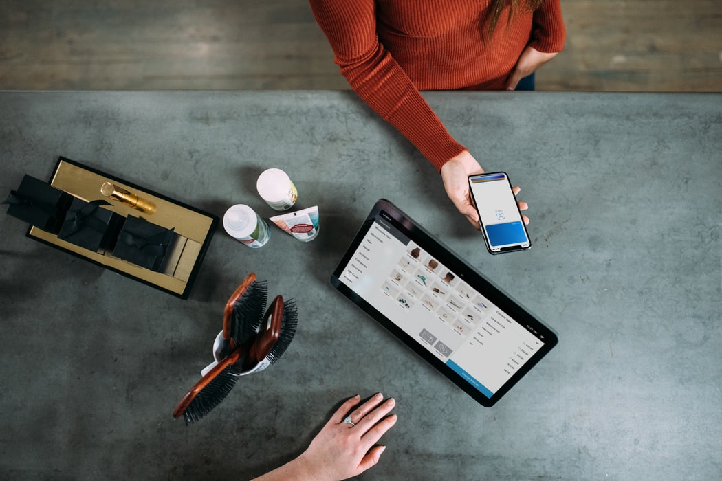 cash register with smartphone