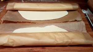 Pizzaboden ausgerollt Pizzaboden ausgerollt