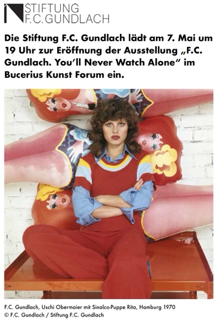 Einladung zur Ausstellung &bdquo;F.C. Gundlach. You&rsquo;ll Never Watch Alone&ldquo; am 7. Mai